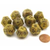 Dice>Set of 10 D12 18mm Olympic Pearlized Dice - Gold with Black Numbers - Your Source for Gaming Essentials