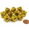 Dice>Set of 10 D8 15mm Olympic Pearlized Dice - Gold with Black Numbers - Your Source for Gaming Essentials