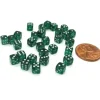 Dice>Set of 30 D6 5mm Transparent Rounded Corner Dice - Emerald with White Pips - Your Source for Gaming Essentials