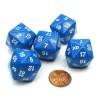 Dice>Set of 5 D24 Opaque 24mm 24-Sided Gaming Dice - Blue with White Numbers - Your Source for Gaming Essentials