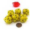 Dice>Set of 6 D24 Opaque 24mm 24-Sided Gaming Dice - Yellow with Black Numbers - Your Source for Gaming Essentials