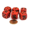 Dice>Set of 6 Dragon 16mm D6 Round Edge Creature Dice - Red with Black Pips - Your Source for Gaming Essentials