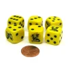 Dice>Set of 6 Dragon 16mm D6 Round Edge Creature Dice - Yellow with Black Pips - Your Source for Gaming Essentials