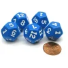 Dice>Set of 5 D12 12-Sided 18mm Opaque RPG Dice - Blue with White Numbers - Your Source for Gaming Essentials