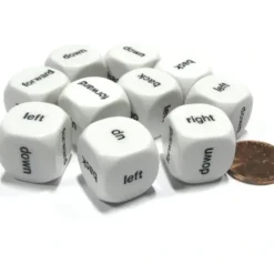 Dice>Set of 10 D6 Six-Sided 16mm Directional -left right up down forward back - Dice - Your Source for Gaming Essentials