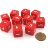 Dice>Set of 10 D6 Six-Sided 16mm Opaque Numbered Dice - Red with White Numbers - Your Source for Gaming Essentials