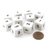 Dice>Set of 10 D6 Six-Sided 16mm Opaque Numbered Dice - White with Black Numbers - Your Source for Gaming Essentials