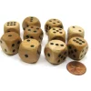 Dice>Set of 10 D6 Six Sided 18mm Rounded Corner Wooden Dice ~ Wood Dice - Your Source for Gaming Essentials