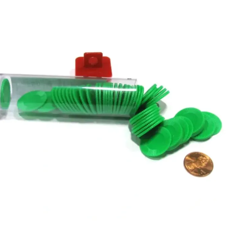 Cards>Set of 50 7/8" Easy Stacking Plastic Mini Playing Poker Chips - Green - Your Source for Gaming Essentials