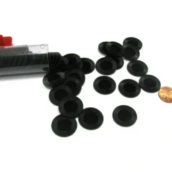 Cards>Set of 50 7/8" Easy Stacking Plastic Mini Playing Poker Chips - Black - Your Source for Gaming Essentials