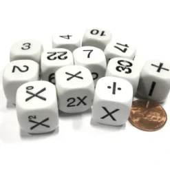 Dice>Set of 12 Educational Addition Subtraction Multiplication Division Math Dice - Your Source for Gaming Essentials