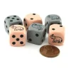 Dice>Set of 6 Elephant 16mm D6 Round Edged Animal Dice - 3 Pink and 3 Gray - Your Source for Gaming Essentials