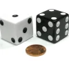 Dice>Set of 2 Inverse D6 25mm Large Opaque Jumbo Dice - 1 White and 1 Black - Your Source for Gaming Essentials