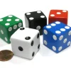 Dice>Set of 5 Jumbo Large Six Sided Square Opaque 25mm D6 Dice - 5 Assorted Colors - Your Source for Gaming Essentials