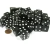 Dice>Set of 50 Large 19mm D6 Opaque Dice - Black with White Pips - Your Source for Gaming Essentials
