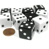 Dice>Set of 10 Large Six Sided Square Opaque 19mm D6 Dice - 5 Black and 5 White - Your Source for Gaming Essentials