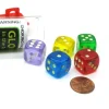 Dice>Set of 5 16mm Glow In the Dark Spots Dice - 1 Ea of Blue Green Purple Red Yellow - Your Source for Gaming Essentials