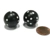 Dice>Set of 2 22mm Round Circular Circle Dice, Weighted - Black with White Pips - Your Source for Gaming Essentials