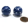 Dice>Set of 2 22mm Round Circular Circle Dice, Weighted - Blue with White Pips - Your Source for Gaming Essentials
