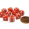 Dice>Set of 10 8mm Six-Sided D6 Small Square-Edge Dice - Red with White Pips - Your Source for Gaming Essentials