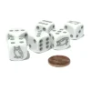 Dice>Set of 6 Owl 16mm D6 Round Edged Animal Dice - White with Gray Pips - Your Source for Gaming Essentials