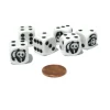 Dice>Set of 6 Panda 16mm D6 Round Edged Animal Dice - White with Black Pips - Your Source for Gaming Essentials