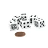 Dice>Set of 6 Route 66 16mm D6 Round Edged Dice - White with Black Pips - Your Source for Gaming Essentials