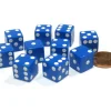 Dice>Set of 10 Six Sided D6 12mm Dice Die Squared RPG D&D Bunco Board Game Blue - Your Source for Gaming Essentials
