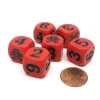 Dice>Set of 6 Skull and Crossbones 16mm Numerical Dice - Red with Black Pips - Your Source for Gaming Essentials