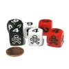 Dice>Set of 6 Skull and Crossbones 16mm Numerical Dice- 2 Each of Black Red and White - Your Source for Gaming Essentials