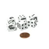 Dice>Set of 6 Skunk 16mm D6 Round Edged Animal Dice - White with Black Pips - Your Source for Gaming Essentials
