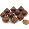 Dice>Set of 10 Tens D10 (00-90) Olympic Pearlized Dice - Bronze with Black Numbers - Your Source for Gaming Essentials