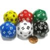 Dice>Set of 6 Triantakohedron D30 33mm Jumbo Dice - Yellow Red Green Blue White Black - Your Source for Gaming Essentials