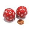 Dice>Set of 2 Triantakohedron D30 30 Sided 33mm Jumbo Dice - Red w White Numbers - Your Source for Gaming Essentials