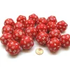 Dice>Set of 20 Triantakohedron D30 30 Sided 33mm Jumbo Dice - Red w White Numbers - Your Source for Gaming Essentials