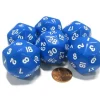 Dice>Set of 6 Triantakohedron D30 30 Sided 33mm Jumbo Dice - Blue w White Numbers - Your Source for Gaming Essentials