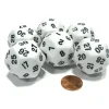 Dice>Set of 6 Triantakohedron D30 30 Sided 33mm Jumbo Dice - White w Black Numbers - Your Source for Gaming Essentials