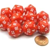 Dice>Set of 10 Twenty Sided 19mm D20 Opaque RPG Dice - Red with White Numbers Die - Your Source for Gaming Essentials