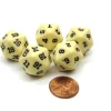 Dice>Set of 5 Twenty Sided 19mm D20 Opaque Dice RPG D&D Ivory with Black Numbers Die - Your Source for Gaming Essentials