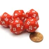 Dice>Set of 5 Twenty Sided 19mm D20 Opaque Dice RPG D&D Red with White Numbers Die - Your Source for Gaming Essentials