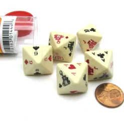 Dice>8-Sided Poker Dice Game with 5 Dice Travel Tube and Gaming Instructions - Your Source for Gaming Essentials
