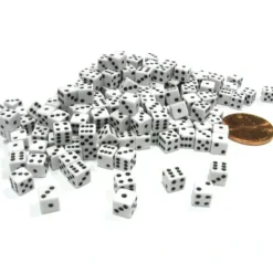 Dice>200 Six Sided D6 5mm .197 Inch Die Small Tiny Mini Miniature White Dice - Your Source for Gaming Essentials