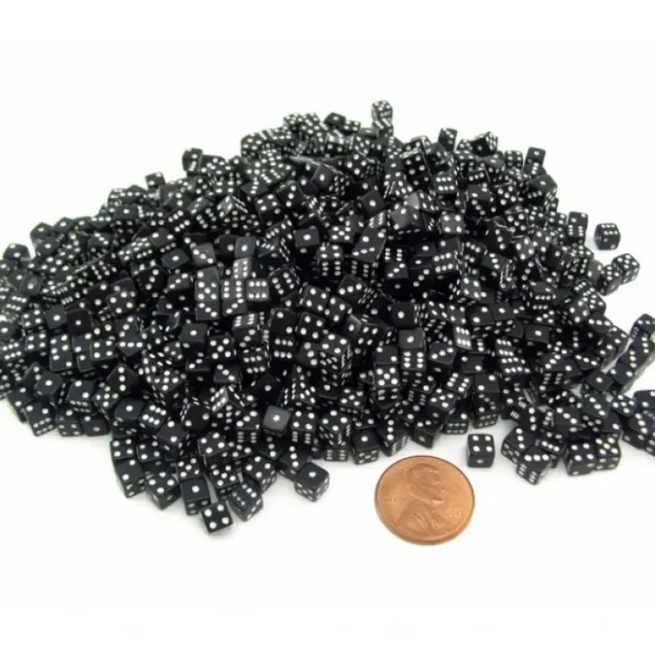 Dice>1000 Six Sided D6 5mm .197 Inch Die Small Tiny Mini Miniature Black Dice - Your Source for Gaming Essentials