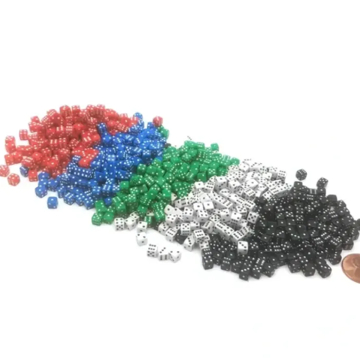 Dice>1000 Six Sided D6 5mm .197 Inch Die Small Tiny Mini Miniature MultiColored Dice - Your Source for Gaming Essentials
