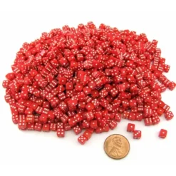 Dice>1000 Six Sided D6 5mm .197 Inch Die Small Tiny Mini Miniature Red Dice - Your Source for Gaming Essentials