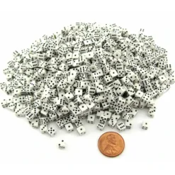 Dice>1000 Six Sided D6 5mm .197 Inch Die Small Tiny Mini Miniature White Dice - Your Source for Gaming Essentials