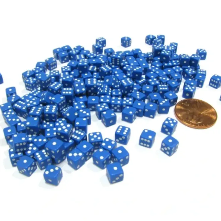 Dice>200 Six Sided D6 5mm .197 Inch Die Small Tiny Mini Miniature Blue Dice - Your Source for Gaming Essentials