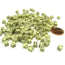 Dice>200 Six Sided D6 5mm .197 Inch Die Small Tiny Mini Miniature Ivory Dice - Your Source for Gaming Essentials