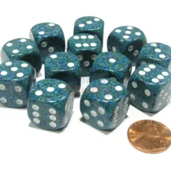 Dice>Speckled 16mm D6 Chessex Dice Block (12 Dice) - Sea - Your Source for Gaming Essentials