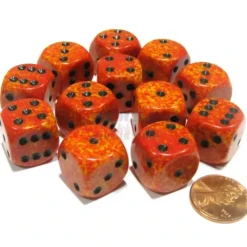 Dice>Speckled 16mm D6 Chessex Dice Block (12 Dice) - Fire - Your Source for Gaming Essentials